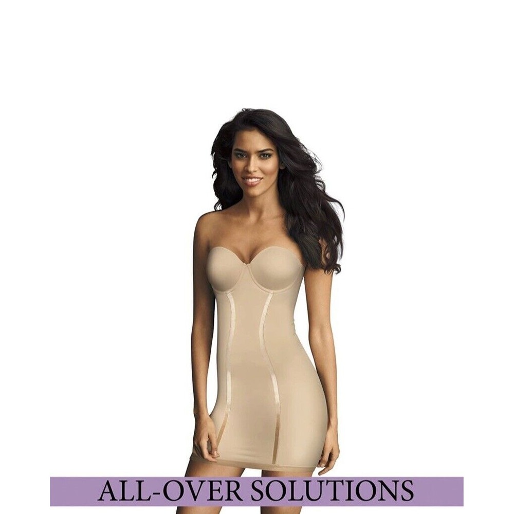 Maidenform Womens Convertible Slip w/‎ Built In Bra & Anti Static Shapewear, 36D